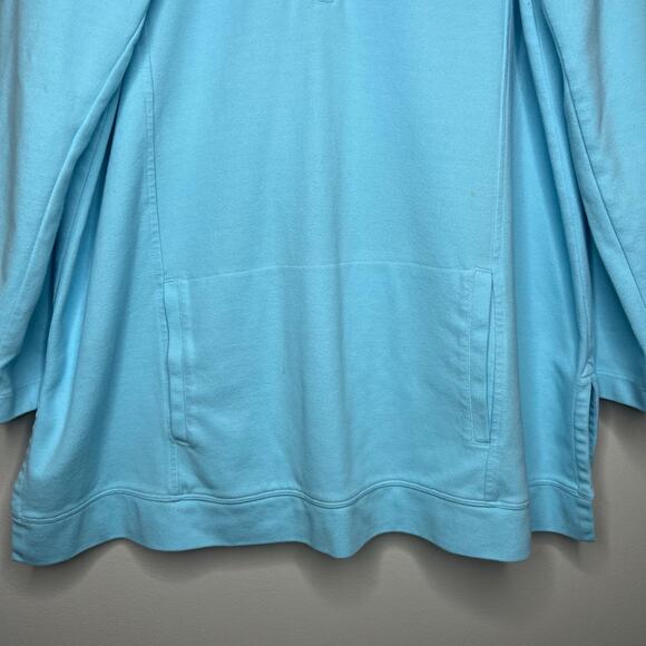 J.Jill Fit Double-Knit Snap-Collared Tunic Light Blue Size XL Tall Lounge Casual - Picture 3 of 11